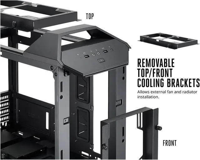 Alt view image 7 of 11 - MasterCase Pro 3 Micro-ATX with FreeForm Modular System, Sliding Clip-and-click Panel, Removable Dual Chamber, Dual GPU Support and Modular Cooling Brackets by Cooler Master
