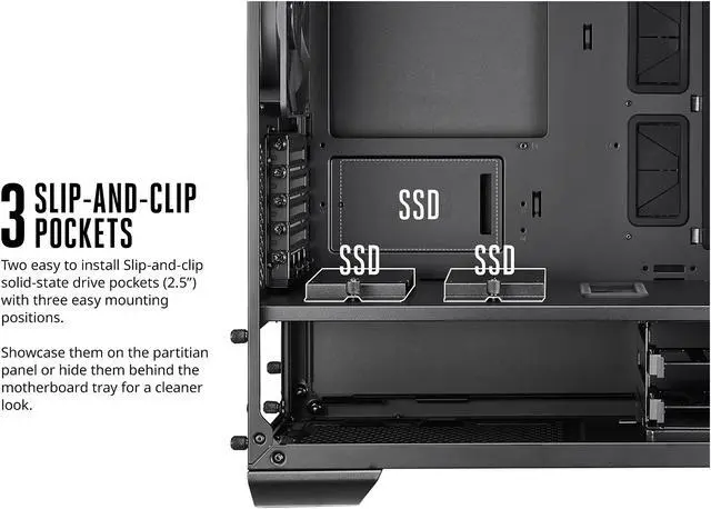 Alt view image 9 of 11 - MasterCase Pro 3 Micro-ATX with FreeForm Modular System, Sliding Clip-and-click Panel, Removable Dual Chamber, Dual GPU Support and Modular Cooling Brackets by Cooler Master