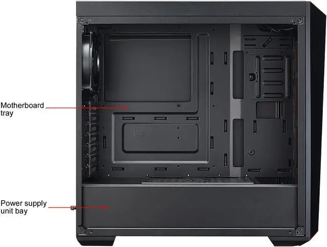 Alt view image 11 of 14 - Cooler Master MasterBox Lite 5 ATX Mid-Tower w/ Front DarkMirror Panel, 3 Customize Color Trims, & Transparent Acrylic Side Panel