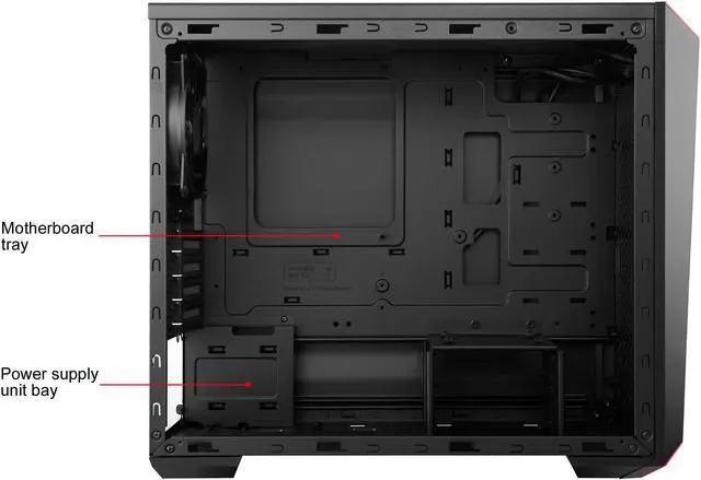 Alt view image 9 of 17 - Cooler Master MasterBox Lite 3.1 Micro-ATX Tower with Front Dark Mirror Panel, 3 Customize Color Trims & Transparent Acrylic Side Panel