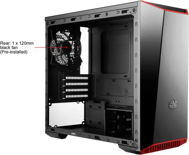 Alt view image 11 of 17 - Cooler Master MasterBox Lite 3.1 Micro-ATX Tower with Front Dark Mirror Panel, 3 Customize Color Trims & Transparent Acrylic Side Panel