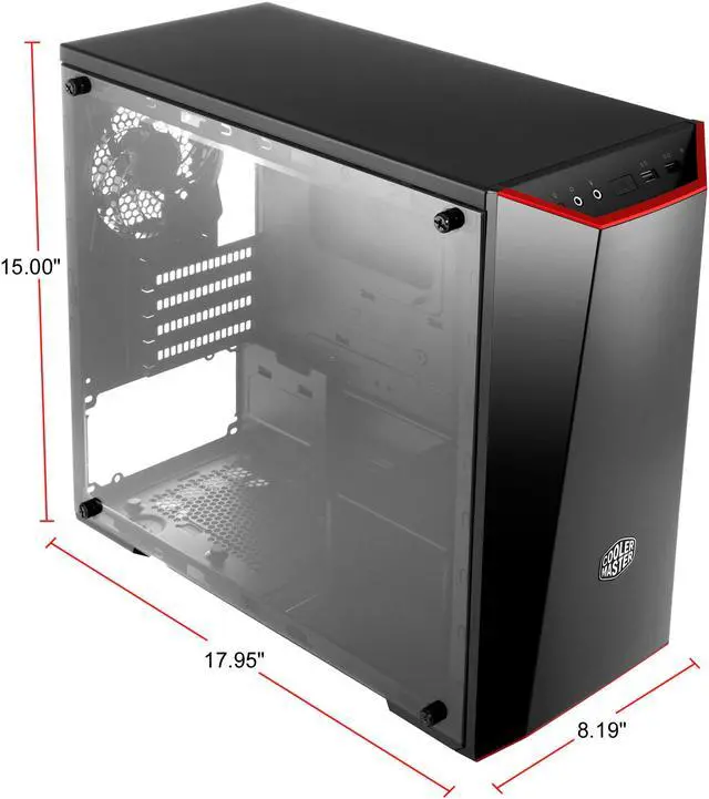 Alt view image 14 of 17 - Cooler Master MasterBox Lite 3.1 Micro-ATX Tower with Front Dark Mirror Panel, 3 Customize Color Trims & Transparent Acrylic Side Panel