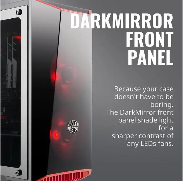Alt view image 15 of 16 - Cooler Master MasterBox Lite 3.1 TG mATX Case with Dark Mirror Front Panel, Tempered Glass Side Panel Customizable Trim Colors