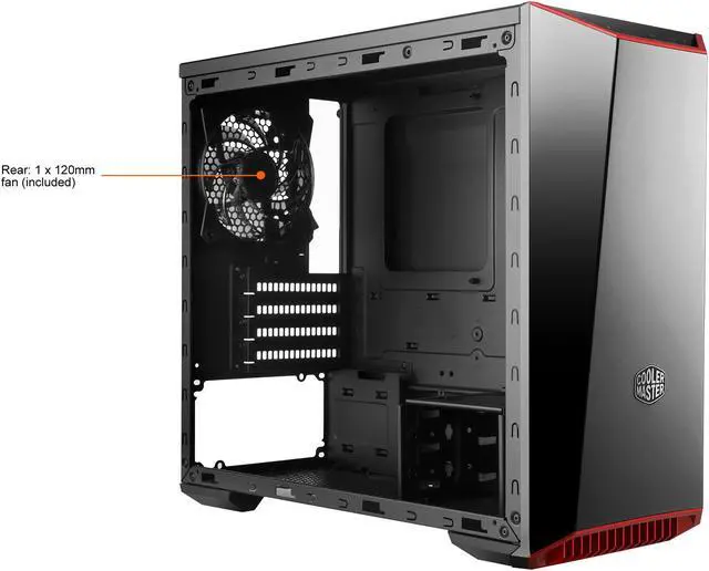 Alt view image 4 of 16 - Cooler Master MasterBox Lite 3.1 TG mATX Case with Dark Mirror Front Panel, Tempered Glass Side Panel Customizable Trim Colors
