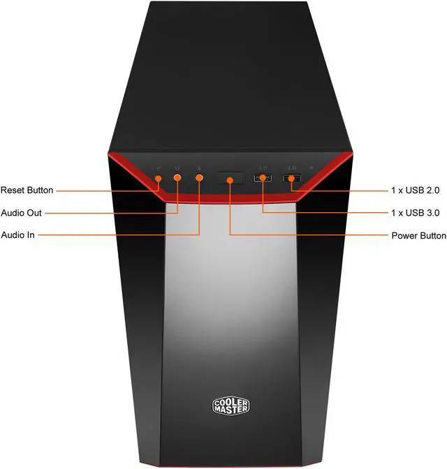 Alt view image 7 of 16 - Cooler Master MasterBox Lite 3.1 TG mATX Case with Dark Mirror Front Panel, Tempered Glass Side Panel Customizable Trim Colors