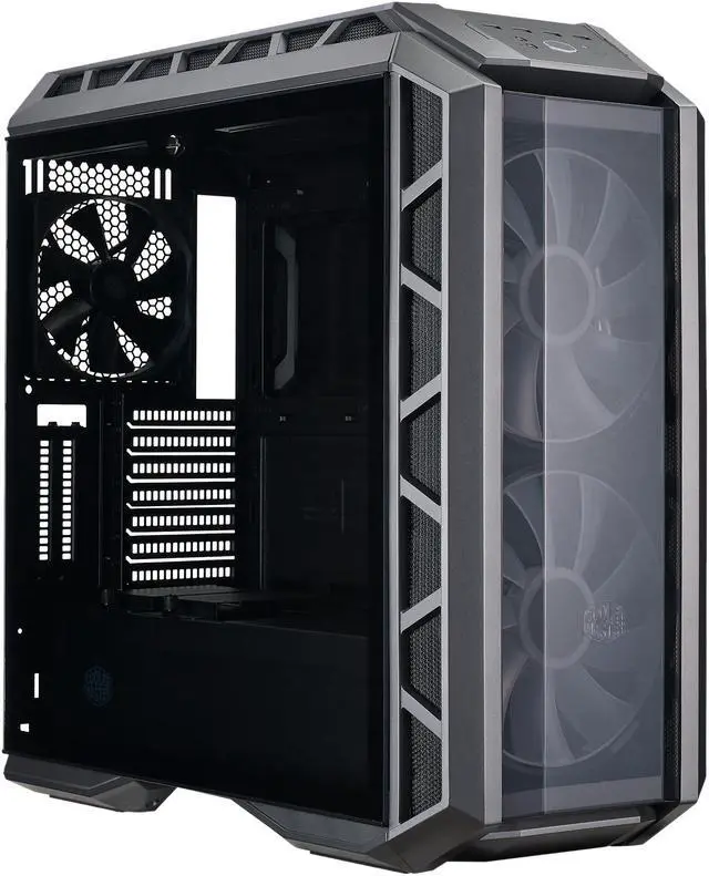 Alt view image 6 of 11 - MasterCase H500P ATX Mid-Tower Case with two 200mm RGB fans in the front, light grey tinted tempered glass side panel, cable management covers and up to 360mm radiator support by Cooler Master