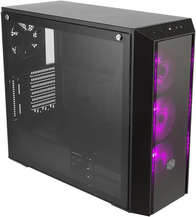 Alt view image 2 of 13 - Cooler Master MasterBox Pro 5 RGB ATX Mid-Tower w/ Front DarkMirror Panel, Tempered Glass Side Panel & 3 x 120mm RGB Fans w/1 to 3 Splitter Cable