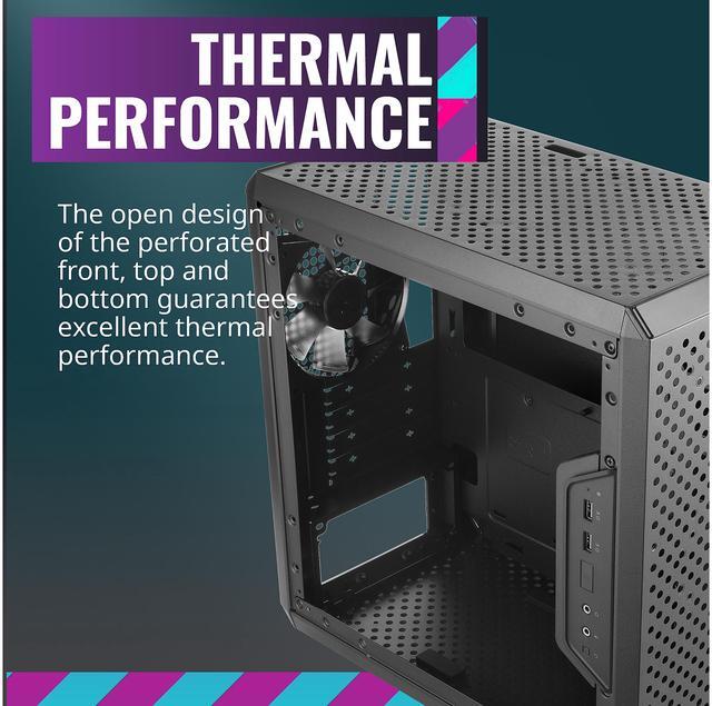 Alt view image 4 of 19 - Cooler Master MasterBox Q300L Micro ATX Tower w/ Magnetic Design Dust Filter, Transparent Acrylic Side Panel, Adjustable I/O & Fully Ventilated for Airflow, MCB-Q300L-KANN-S00
