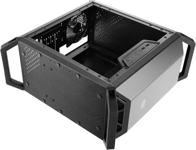 Alt view image 9 of 19 - Cooler Master MasterBox Q300P Micro ATX Tower w/ Front & Top Dark Mirror Panel, Transparent Acrylic Side Panel, Adjustable I/O  & 2x 120mm RGB Fans w/RGB Controller