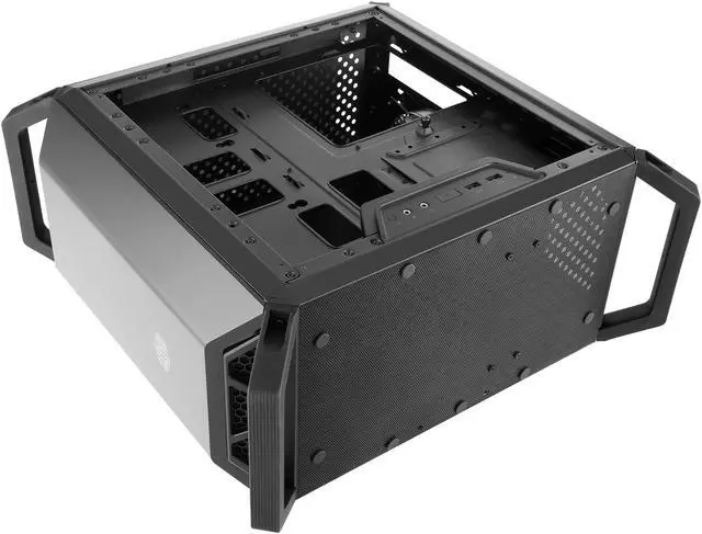 Alt view image 13 of 19 - Cooler Master MasterBox Q300P Micro ATX Tower w/ Front & Top Dark Mirror Panel, Transparent Acrylic Side Panel, Adjustable I/O  & 2x 120mm RGB Fans w/RGB Controller