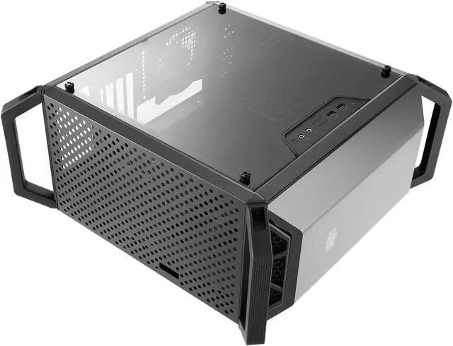Alt view image 15 of 19 - Cooler Master MasterBox Q300P Micro ATX Tower w/ Front & Top Dark Mirror Panel, Transparent Acrylic Side Panel, Adjustable I/O  & 2x 120mm RGB Fans w/RGB Controller