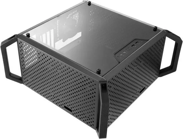 Alt view image 16 of 19 - Cooler Master MasterBox Q300P Micro ATX Tower w/ Front & Top Dark Mirror Panel, Transparent Acrylic Side Panel, Adjustable I/O  & 2x 120mm RGB Fans w/RGB Controller