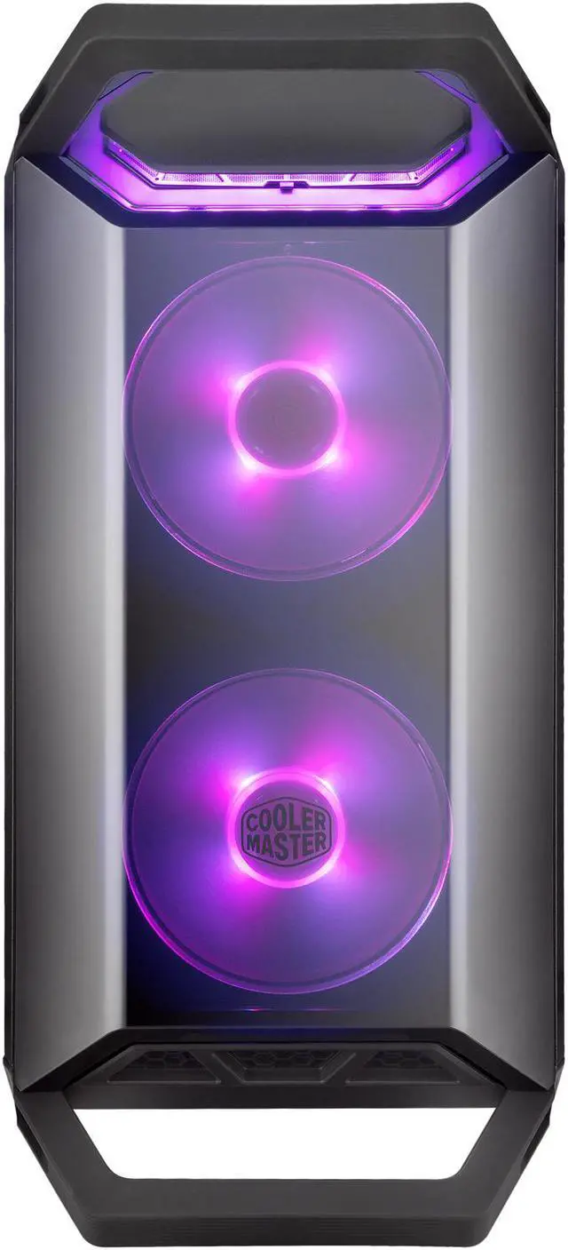 Alt view image 4 of 19 - Cooler Master MasterBox Q300P Micro ATX Tower w/ Front & Top Dark Mirror Panel, Transparent Acrylic Side Panel, Adjustable I/O  & 2x 120mm RGB Fans w/RGB Controller