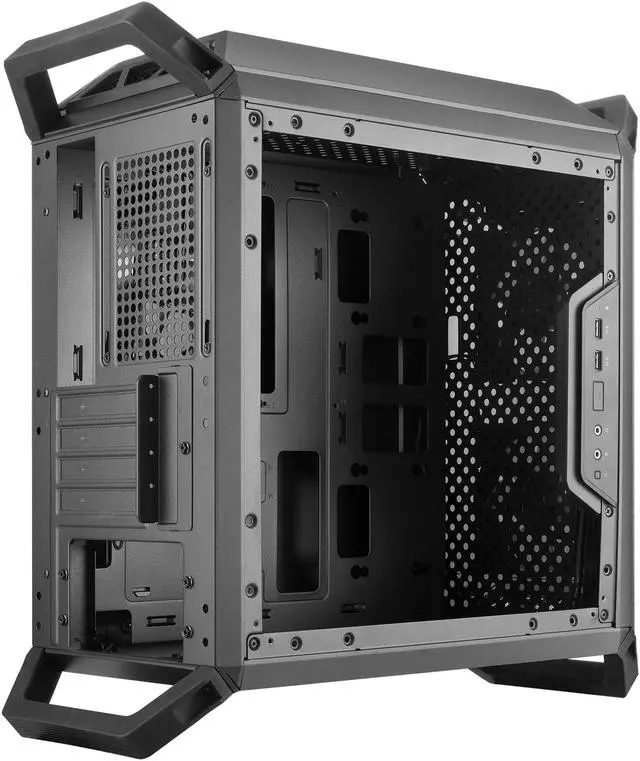 Alt view image 18 of 19 - Cooler Master MasterBox Q300P Micro ATX Tower w/ Front & Top Dark Mirror Panel, Transparent Acrylic Side Panel, Adjustable I/O  & 2x 120mm RGB Fans w/RGB Controller