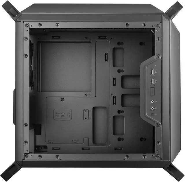 Alt view image 8 of 19 - Cooler Master MasterBox Q300P Micro ATX Tower w/ Front & Top Dark Mirror Panel, Transparent Acrylic Side Panel, Adjustable I/O  & 2x 120mm RGB Fans w/RGB Controller