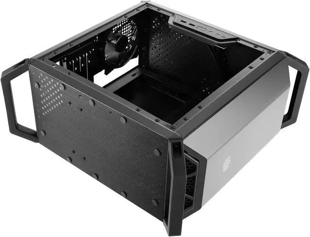 Alt view image 10 of 19 - Cooler Master MasterBox Q300P Micro ATX Tower w/ Front & Top Dark Mirror Panel, Transparent Acrylic Side Panel, Adjustable I/O  & 2x 120mm RGB Fans w/RGB Controller