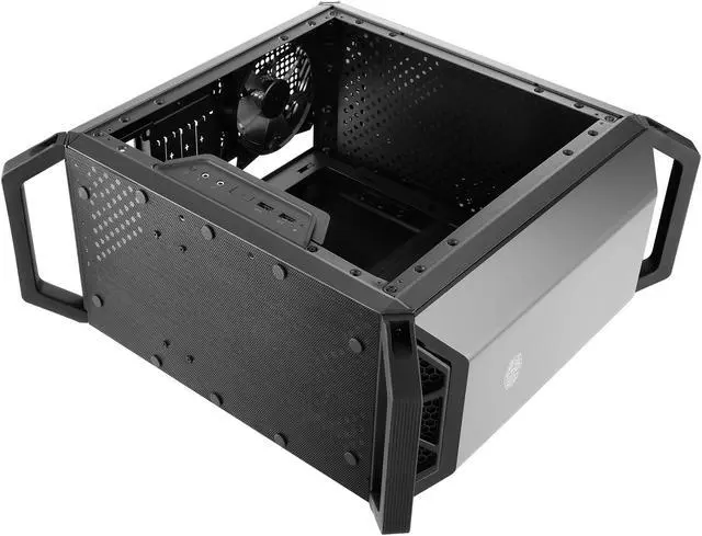 Alt view image 11 of 19 - Cooler Master MasterBox Q300P Micro ATX Tower w/ Front & Top Dark Mirror Panel, Transparent Acrylic Side Panel, Adjustable I/O  & 2x 120mm RGB Fans w/RGB Controller