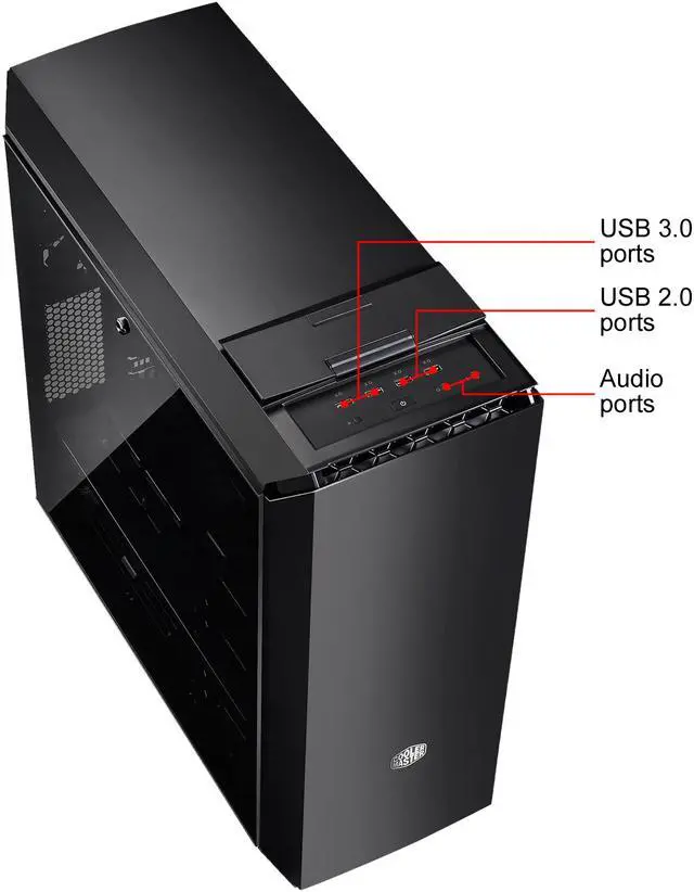 Alt view image 6 of 13 - Cooler Master  MasterCase MC600P ATX-Mid Tower w/FreeForm Modular, Minimal Design, Tempered Glass Side Panel, Front RGB LED Strip, Discreet Air Vents & Cable Management Cover