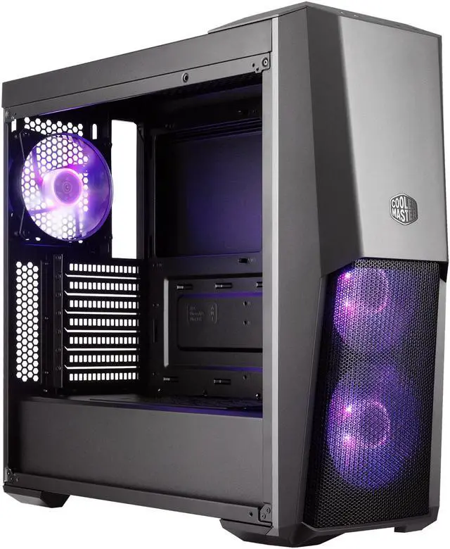 Alt view image 4 of 11 - Cooler Master MasterBox MB500 ATX Mid-Tower w/ Front Semi-Meshed Ventilation, Tempered Glass Side Panel & 3 x 120mm RGB Fans