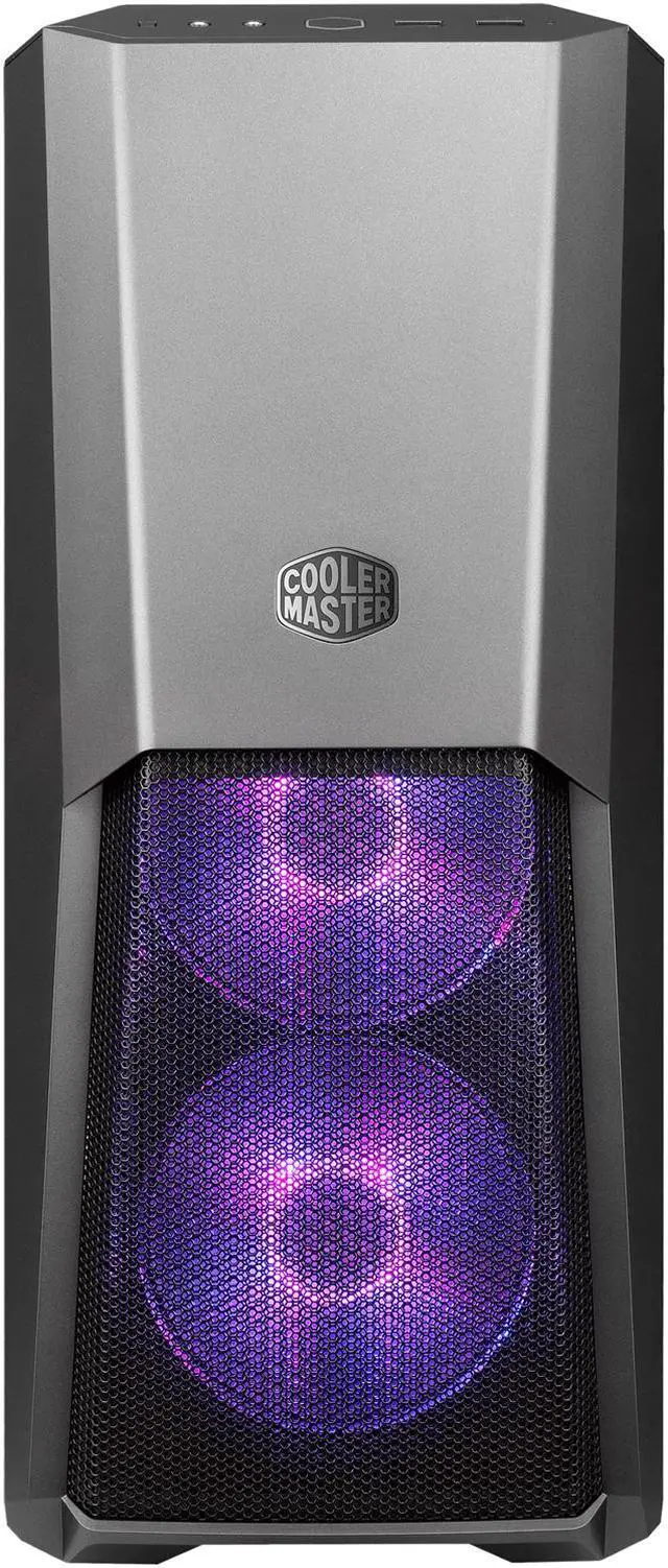 Alt view image 2 of 11 - Cooler Master MasterBox MB500 ATX Mid-Tower w/ Front Semi-Meshed Ventilation, Tempered Glass Side Panel & 3 x 120mm RGB Fans