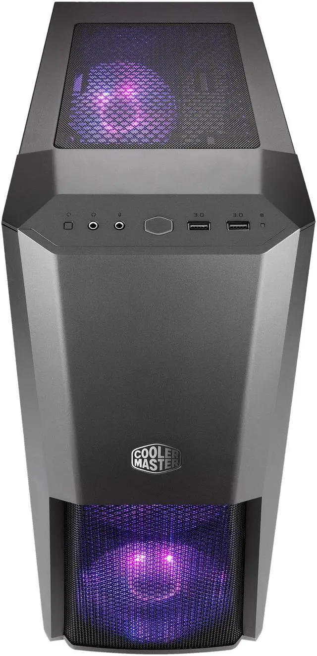 Alt view image 5 of 11 - Cooler Master MasterBox MB500 ATX Mid-Tower w/ Front Semi-Meshed Ventilation, Tempered Glass Side Panel & 3 x 120mm RGB Fans