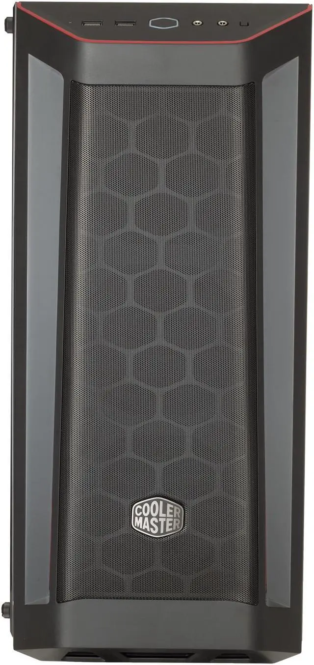 Alt view image 2 of 16 - Cooler Master MasterBox MB511 ATX Mid-Tower with Front Mesh Ventilation, Front Side Red Accent Mesh Intake & Transparent Acrylic Side Panel