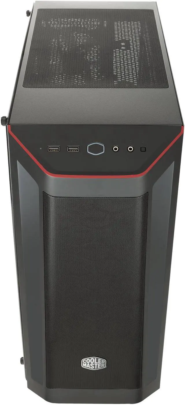 Alt view image 6 of 16 - Cooler Master MasterBox MB511 ATX Mid-Tower with Front Mesh Ventilation, Front Side Red Accent Mesh Intake & Transparent Acrylic Side Panel