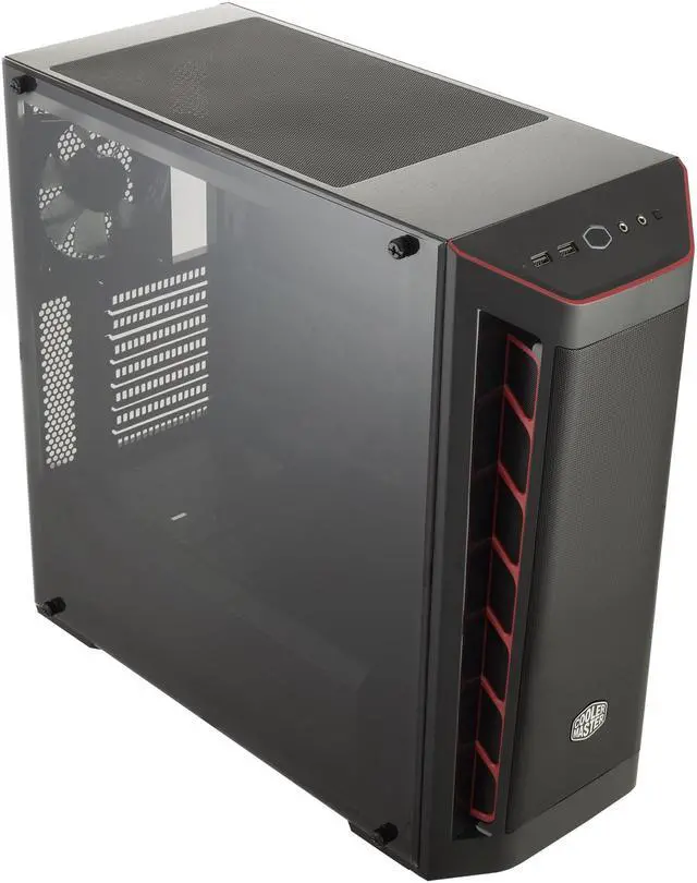 Alt view image 8 of 16 - Cooler Master MasterBox MB511 ATX Mid-Tower with Front Mesh Ventilation, Front Side Red Accent Mesh Intake & Transparent Acrylic Side Panel