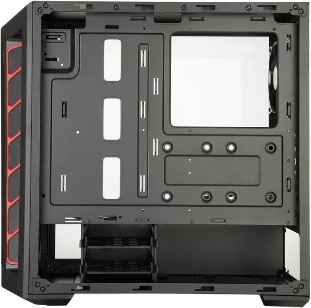 Alt view image 13 of 16 - Cooler Master MasterBox MB511 ATX Mid-Tower with Front Mesh Ventilation, Front Side Red Accent Mesh Intake & Transparent Acrylic Side Panel