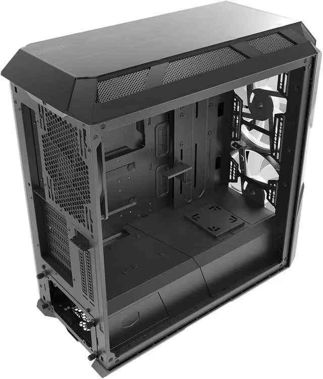 Alt view image 7 of 18 - Cooler Master MasterCase H500M ARGB Airflow ATX Mid-Tower with Quad Tempered Glass Panels, Dual 200mm ARGB Lighting Fans, Type-C I/O Panel, and Vertical GPU Slots