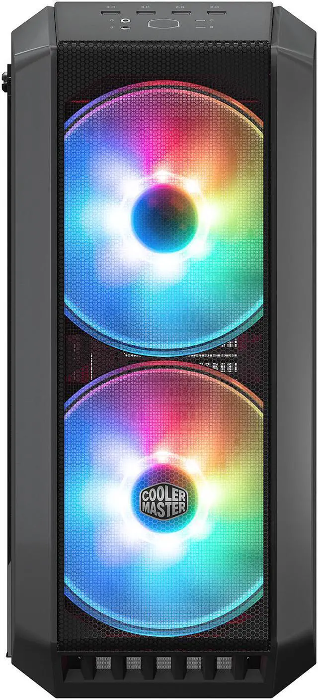 Alt view image 3 of 18 - Cooler Master MasterCase H500 ARGB Airflow ATX Mid-Tower with Mesh and Transparent Front Panel Option, Dual 200mm ARGB Lighting Fans, and Tempered Glass