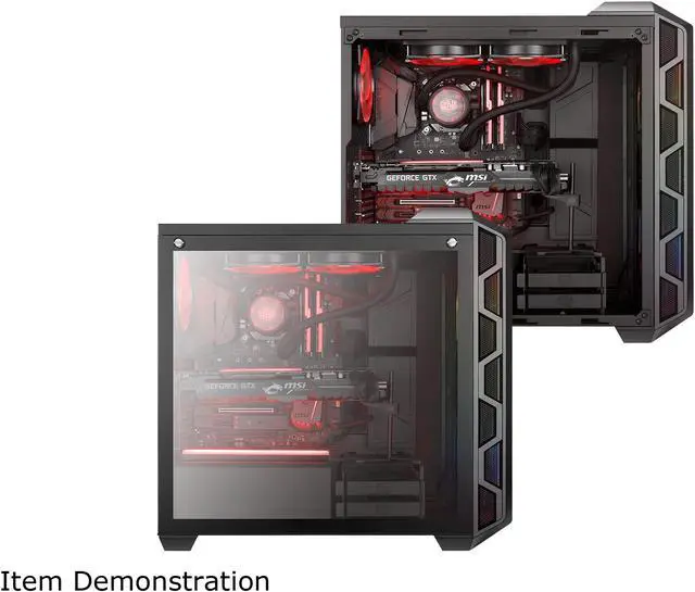 Alt view image 12 of 18 - Cooler Master MasterCase H500 ARGB Airflow ATX Mid-Tower with Mesh and Transparent Front Panel Option, Dual 200mm ARGB Lighting Fans, and Tempered Glass
