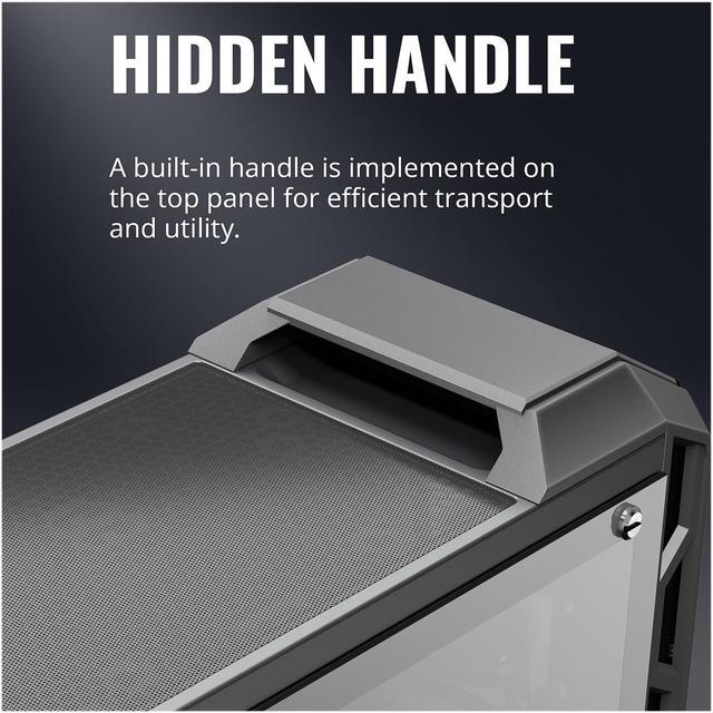 Alt view image 17 of 18 - Cooler Master MasterCase H500 ARGB Airflow ATX Mid-Tower with Mesh and Transparent Front Panel Option, Dual 200mm ARGB Lighting Fans, and Tempered Glass