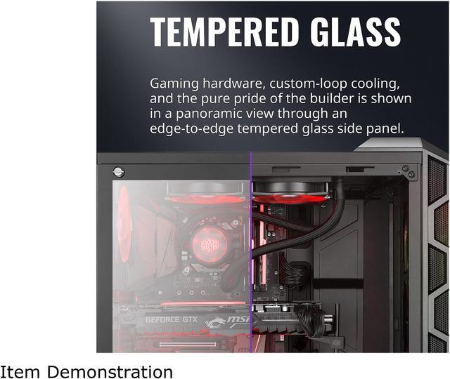 Alt view image 18 of 18 - Cooler Master MasterCase H500 ARGB Airflow ATX Mid-Tower with Mesh and Transparent Front Panel Option, Dual 200mm ARGB Lighting Fans, and Tempered Glass