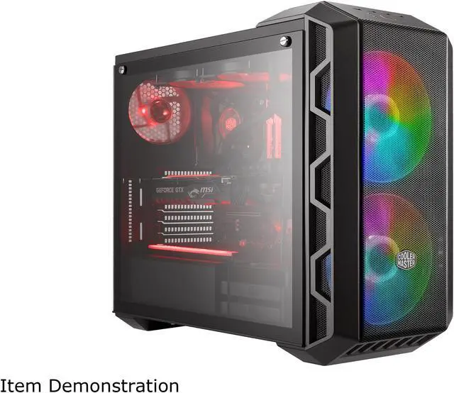 Alt view image 10 of 18 - Cooler Master MasterCase H500 ARGB Airflow ATX Mid-Tower with Mesh and Transparent Front Panel Option, Dual 200mm ARGB Lighting Fans, and Tempered Glass