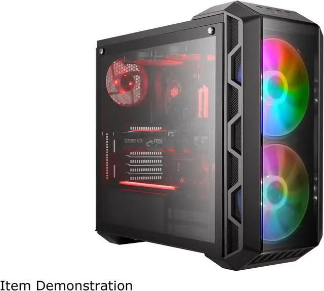 Alt view image 9 of 18 - Cooler Master MasterCase H500 ARGB Airflow ATX Mid-Tower with Mesh and Transparent Front Panel Option, Dual 200mm ARGB Lighting Fans, and Tempered Glass
