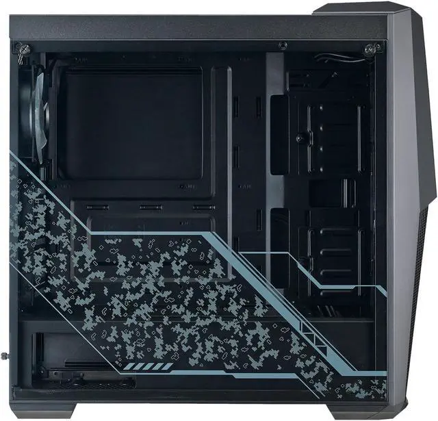 Alt view image 8 of 10 - Cooler Master MasterBox MB500 TUF Gaming Alliance Edition ATX Mid-Tower w/ TUF Aesthetic Design, Semi-Meshed Front Ventilation, Tempered Glass Side Panel & 3 x 120mm RGB Fans