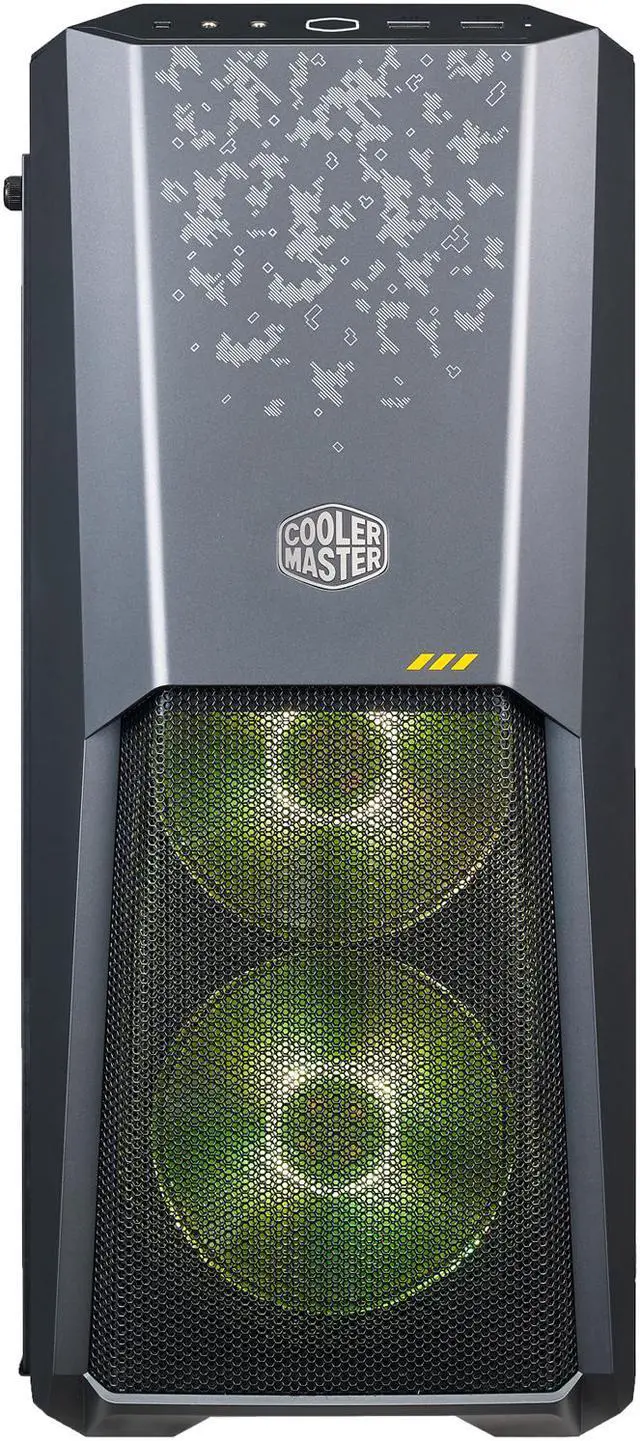 Alt view image 3 of 10 - Cooler Master MasterBox MB500 TUF Gaming Alliance Edition ATX Mid-Tower w/ TUF Aesthetic Design, Semi-Meshed Front Ventilation, Tempered Glass Side Panel & 3 x 120mm RGB Fans