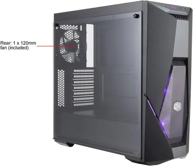 Alt view image 3 of 11 - Cooler Master MasterBox K500 ARGB ATX Mid Tower w/ Front Semi-Meshed Ventilation, Tempered Glass Side Panel, ARGB Lighting System & 2 x 120mm ARGB Fans