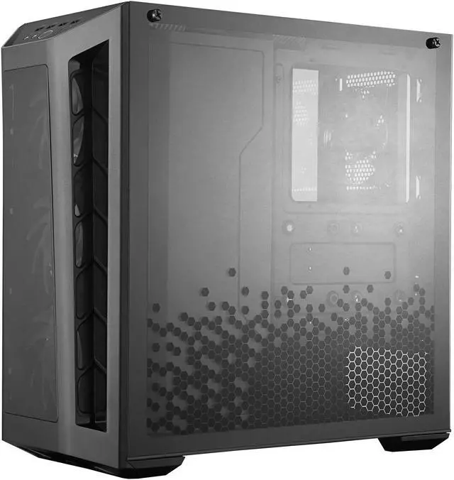 Alt view image 7 of 19 - Cooler Master MasterBox MB530P Black ATX Mid-Tower with Three Tempered Glass Panels, Front Side Mesh Intakes, Three 120mm ARGB Lighting Fans