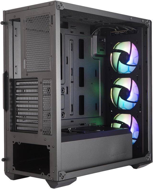 Alt view image 17 of 19 - Cooler Master MasterBox MB511 ARGB ATX Mid-Tower with Fine Mesh Front Panel, Mesh Side Intakes, Tempered Glass, Three 120mm ARGB Lighting Fans - Black