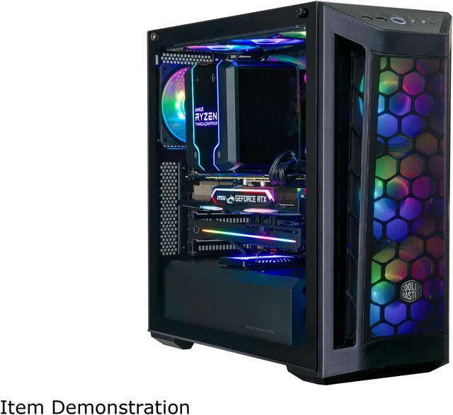 Alt view image 7 of 19 - Cooler Master MasterBox MB511 ARGB ATX Mid-Tower with Fine Mesh Front Panel, Mesh Side Intakes, Tempered Glass, Three 120mm ARGB Lighting Fans - Black