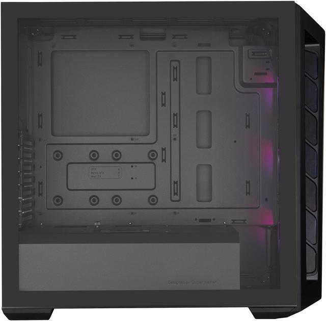 Alt view image 9 of 19 - Cooler Master MasterBox MB511 ARGB ATX Mid-Tower with Fine Mesh Front Panel, Mesh Side Intakes, Tempered Glass, Three 120mm ARGB Lighting Fans - Black