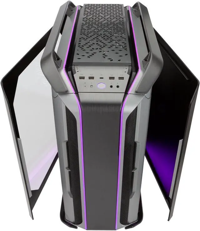 Alt view image 12 of 16 - Cooler Master COSMOS C700M with ARGB Lighting, Aluminum Panels, a Riser Cable, and Curved Tempered Glass