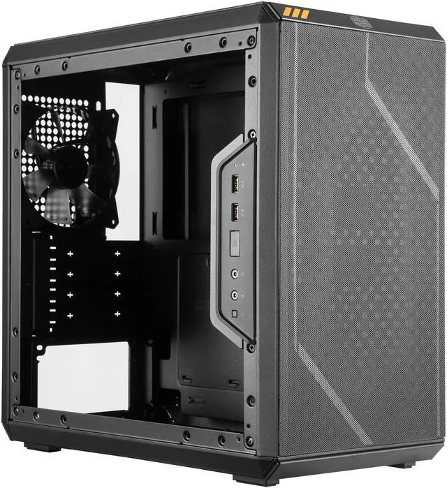 Alt view image 2 of 14 - Cooler Master MasterBox Q300L TUF Gaming Alliance Edition Micro ATX Tower w/ TUF Aesthetic Design, Transparent Acrylic Side Panel, Adjustable I/O & Fully Ventilated for Airflow