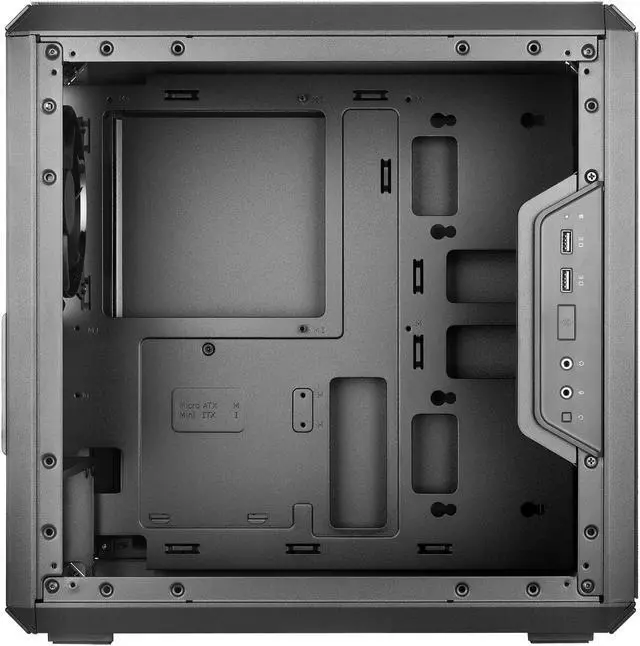 Alt view image 8 of 14 - Cooler Master MasterBox Q300L TUF Gaming Alliance Edition Micro ATX Tower w/ TUF Aesthetic Design, Transparent Acrylic Side Panel, Adjustable I/O & Fully Ventilated for Airflow