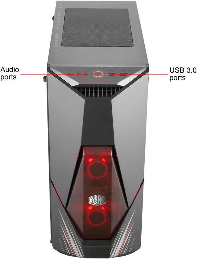 Alt view image 5 of 14 - Cooler Master MasterBox K500 Phantom Gaming Edition ATX Mid Tower w/ Phantom Aesthetic Design, Front Semi-Meshed Ventilation, Tempered Glass Side Panel, Front RGB Strips & 2 x 120mm RGB Fans