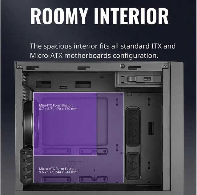 Alt view image 14 of 14 - Cooler Master MasterBox NR400 Micro-ATX Tower with Front Mesh Ventilation, Minimal Design, Tempered Glass Side Panel and Single Headset Jack