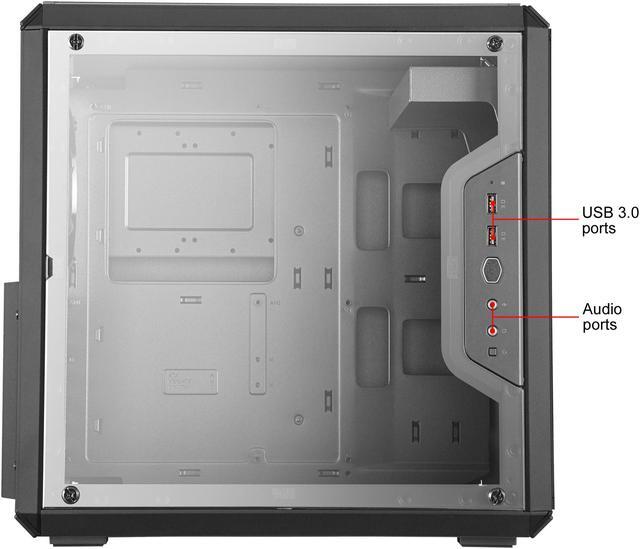 Alt view image 8 of 20 - Cooler Master MasterBox Q500L Mid Tower w/ ATX MB Support, Magnetic Dust Filter, Transparent Acrylic Side Panel, Adjustable I/O & Fully Ventilated for Airflow