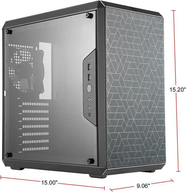 Alt view image 2 of 20 - Cooler Master MasterBox Q500L Mid Tower w/ ATX MB Support, Magnetic Dust Filter, Transparent Acrylic Side Panel, Adjustable I/O & Fully Ventilated for Airflow